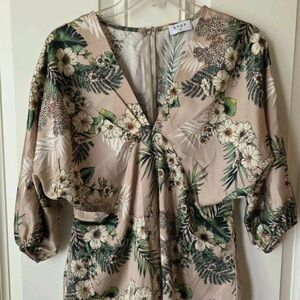 Stop- Blush Pink Floral Blouse, Women's Size Medium